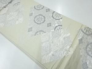 アンティーク　菱に若松・花模様織出し袋帯（材料）